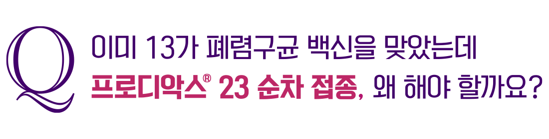이미 13가 폐렴구균 백신을 맞았는대 프로디악스® 23 순차 접종, 왜 해야 할까요?
